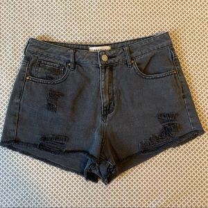 pacsun high-rise black festival shorts